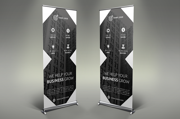 Business - Roll Up Banners in Presentation Templates - product preview 1