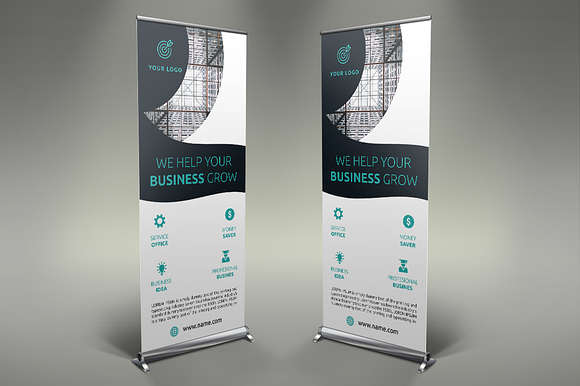 Business - Roll Up Banners in Presentation Templates - product preview 5