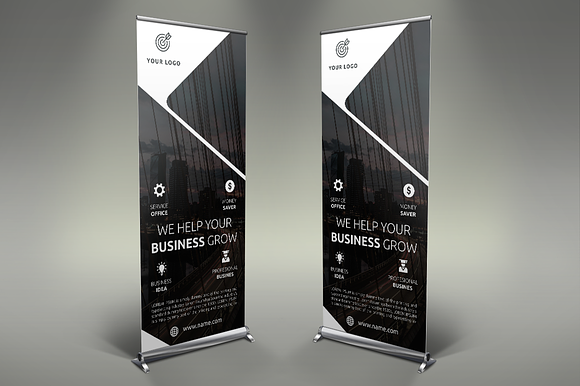 Business - Roll Up Banners in Presentation Templates - product preview 6