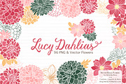 Vector & Clipart Dahlia Flowers