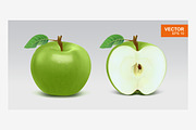 Realistic green apples vector