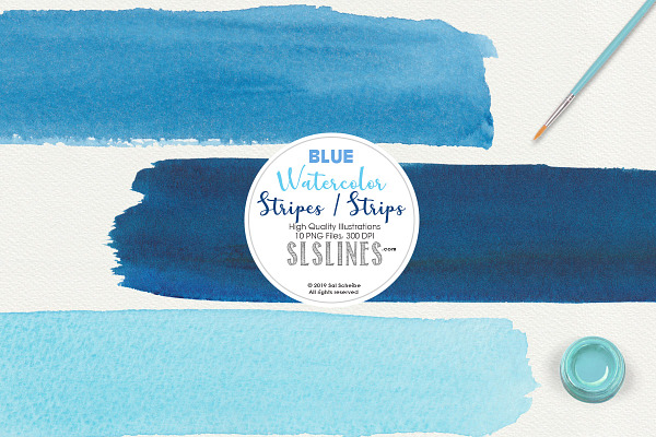 Blue Stripes & Headers Watercolors