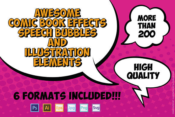 Comic Elements Vector HUGE Set! in Illustrations - product preview 1