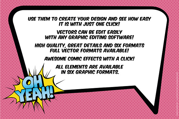 Comic Elements Vector HUGE Set! in Illustrations - product preview 2
