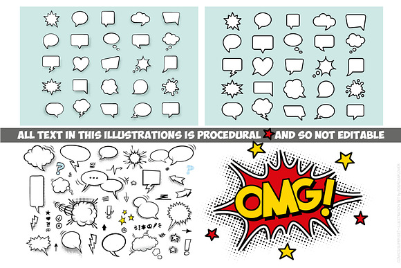 Comic Elements Vector HUGE Set! in Illustrations - product preview 4
