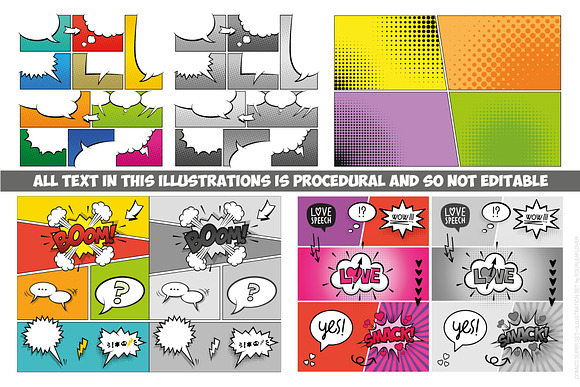 Comic Elements Vector HUGE Set! in Illustrations - product preview 7