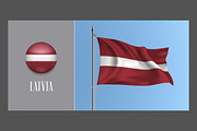 Latvia waving flags vector