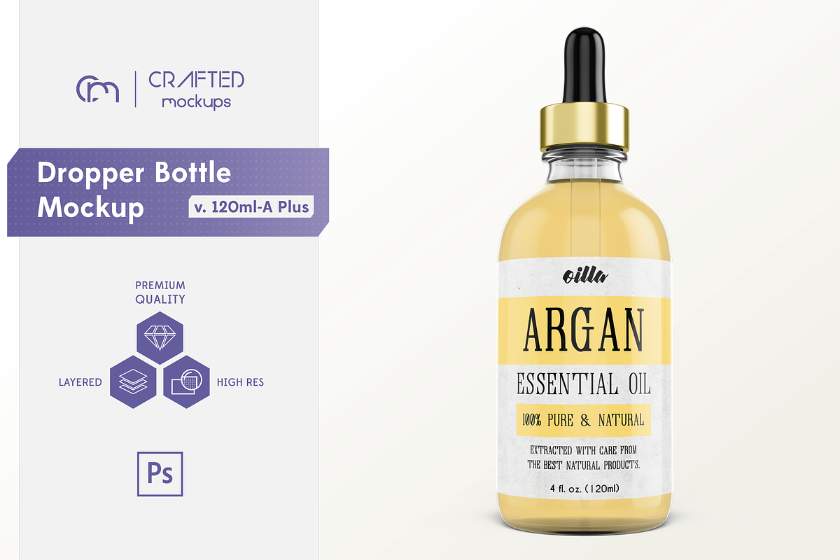 Dropper Bottle Mockup v 120ml-A Plus in Product Mockups - product preview 8
