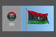 Libya waving flags vector