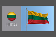 Lithuania waving flags vector