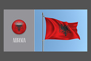 Albania waving flags vector