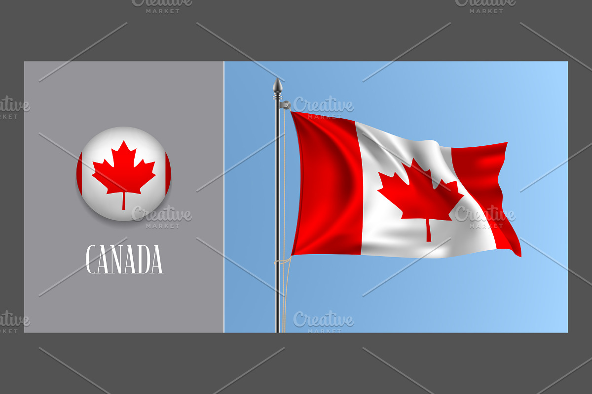 Canada waving flags vector in Illustrations - product preview 8