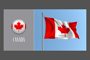 Canada waving flags vector