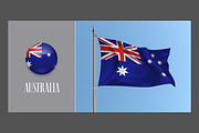 Australia waving flags vector