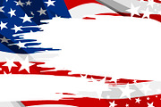 Abstract USA flag paintbrush banner