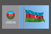 Azerbaijan waving flags vector