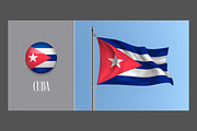Cuba waving flags vector