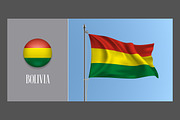Bolivia waving flags vector