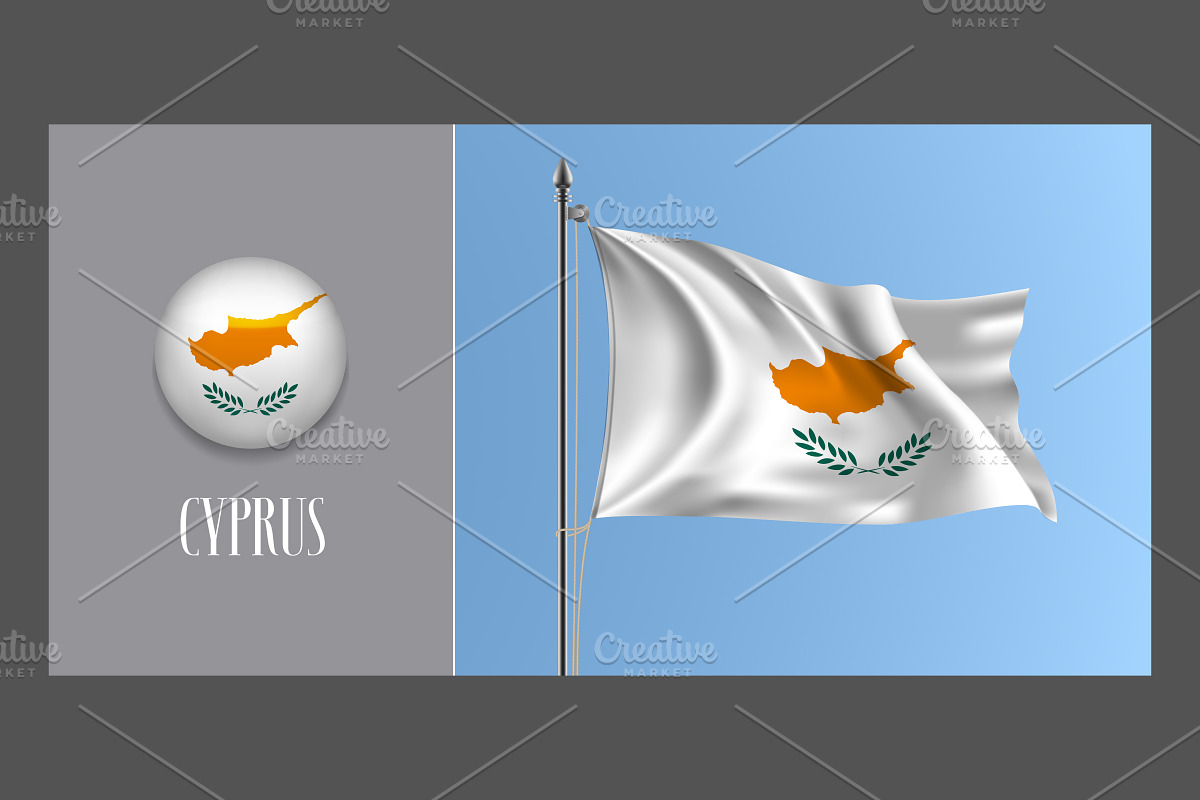 Cyprus waving flags vector in Illustrations - product preview 8