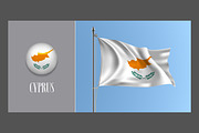 Cyprus waving flags vector