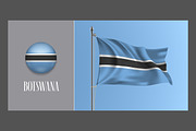 Botswana waving flags vector