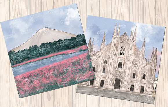 Around the world Travel scenes in Illustrations - product preview 2
