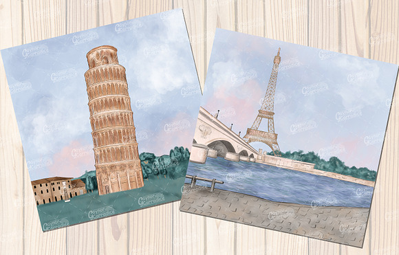 Around the world Travel scenes in Illustrations - product preview 3