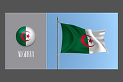Algeria waving flags vector