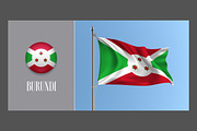 Burundi waving flags vector