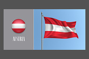 Austria waving flags vector