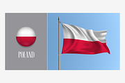 Poland waving flags vector