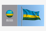 Rwanda waving flags vector