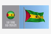 Sao tome and Principe flags vector