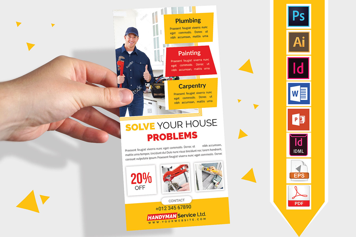 Plumber Service DL Flyer Vol-1 in Flyer Templates - product preview 8