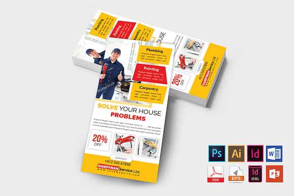Plumber Service DL Flyer Vol-1 in Flyer Templates - product preview 1