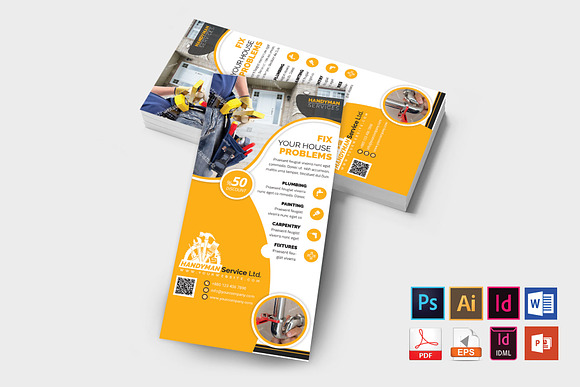 Plumber Service DL Flyer Vol-3 in Flyer Templates - product preview 1
