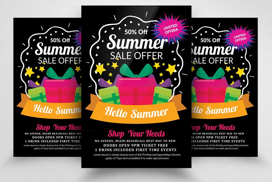 Summer Sale Offer Flyer Template