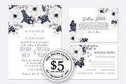 Wedding invitation white anemone