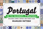 200 Seamless Portugal Tile Backdrops
