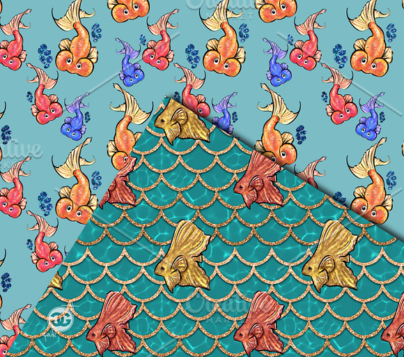 12 Ocean Creature Seamless patterns in Patterns - product preview 2