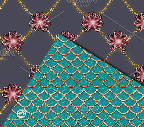 12 Ocean Creature Seamless patterns in Patterns - product preview 4