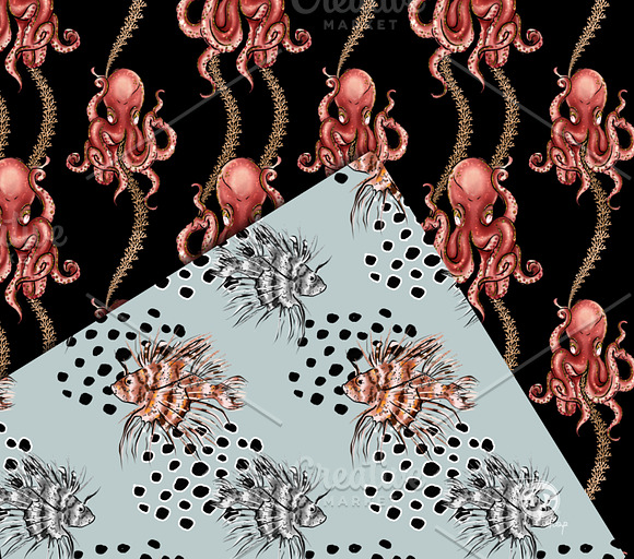 12 Ocean Creature Seamless patterns in Patterns - product preview 5