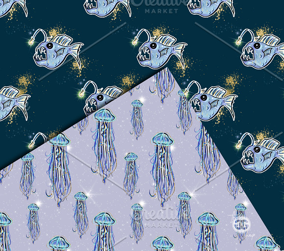 12 Ocean Creature Seamless patterns in Patterns - product preview 6
