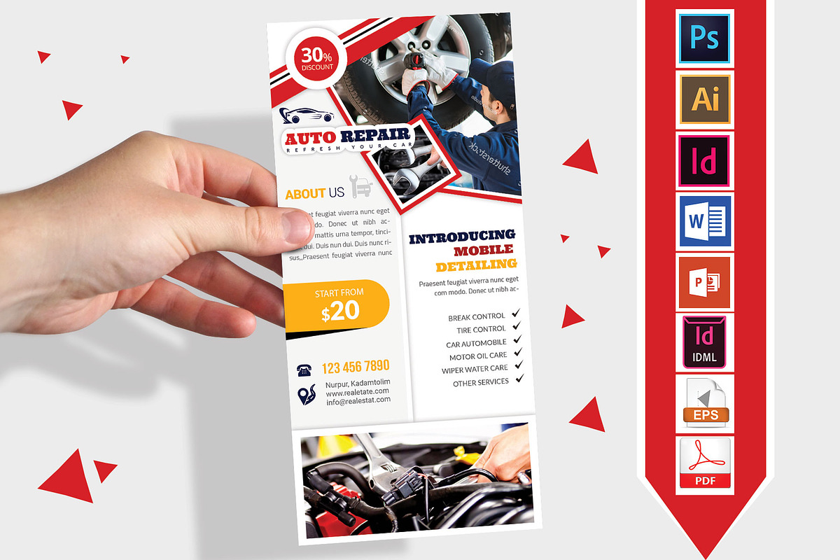 Car & Auto Repair DL Flyer Vol-1 in Flyer Templates - product preview 8