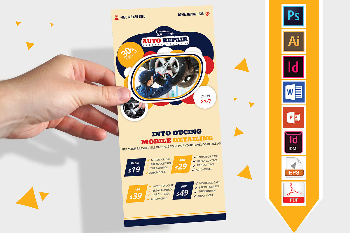 Car & Auto Repair DL Flyer Vol-2 in Flyer Templates - product preview 8