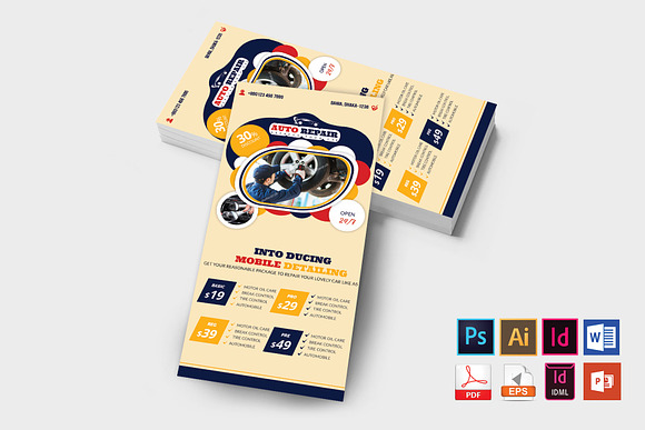Car & Auto Repair DL Flyer Vol-2 in Flyer Templates - product preview 1