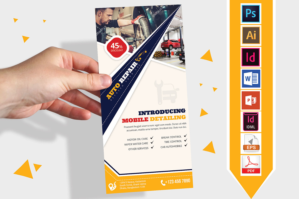 Car & Auto Repair DL Flyer Vol-3 in Flyer Templates - product preview 8