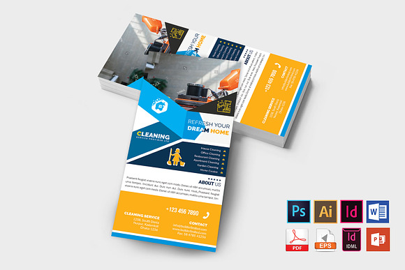 Cleaning Service DL Flyer Vol-2 in Flyer Templates - product preview 1