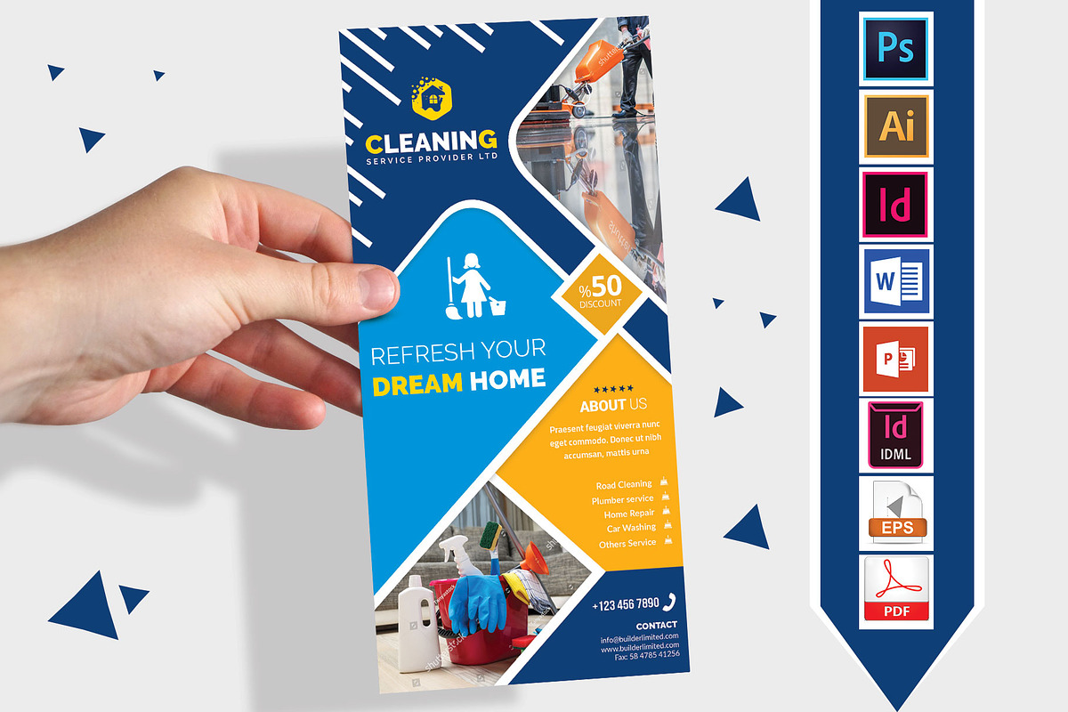 Cleaning Service DL Flyer Vol-3 in Flyer Templates - product preview 8