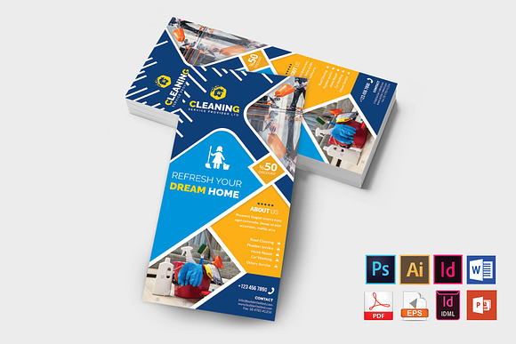 Cleaning Service DL Flyer Vol-3 in Flyer Templates - product preview 1